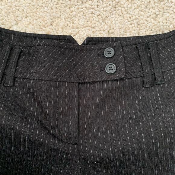 Ann Taylor LOFT Pants Womens Sz 2 ANN Pin-Striped Black Trouser Wide Waistband - Picture 3 of 6